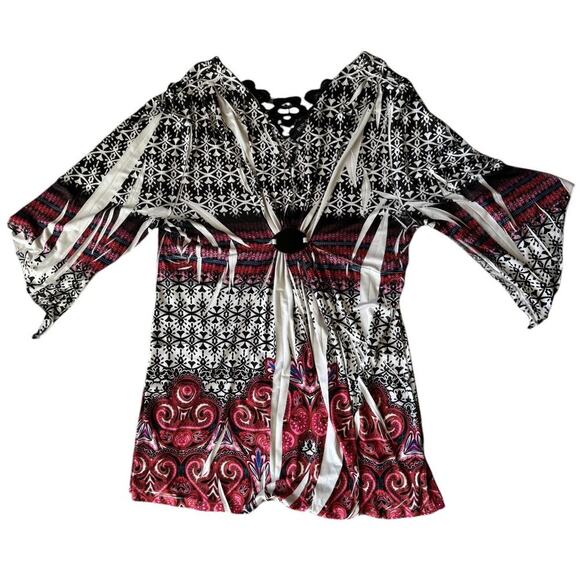 Style & Co Boho Print Tie-Front Tunic - Picture 8 of 8
